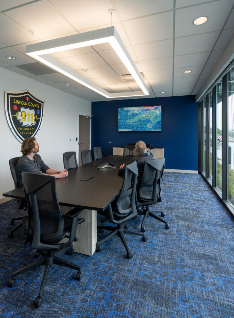 Interior view of the Lincoln County 911 EOC conference room