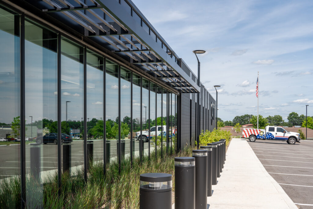 Detail exterior view of the Lincoln County 911 EOC