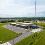Exterior birds eye view of the Lincoln County 911 EOC